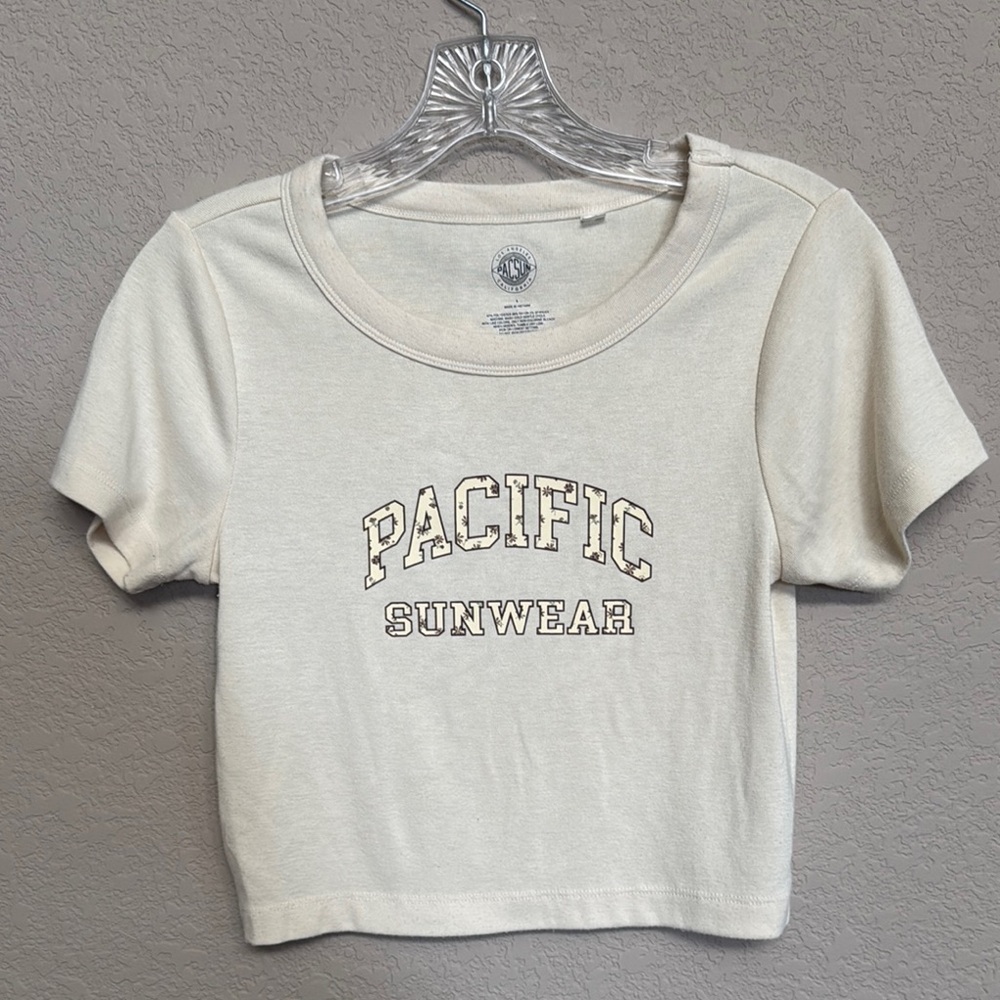 🌼 PacSun “Pacific Sunwear” Graphic Crop Tee – Size Small